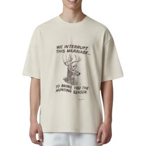 VINTAGE SINGLE STITCH funny message Graphic T-Shirt hunter gift Retro Size Small